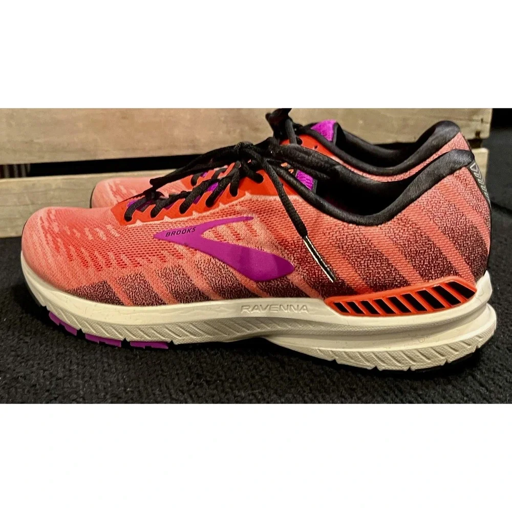 Brooks Ravenna Shoes Womens Size 9.5 Pink Orange Running‎ GuideRails 1202861B615